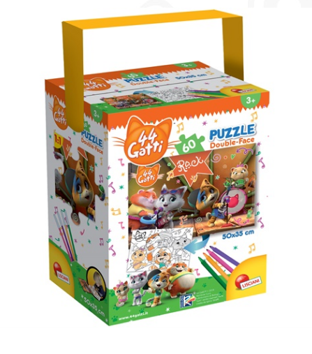 Puzzle double-face 44 Gatti 60pz Lisciani
