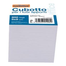 Bloccone Appunti bianco 9x9x9cm 800 fogli non adesivi