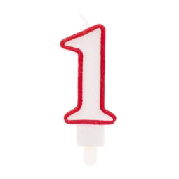 Candela numero 1 con sostegno 8,5cm