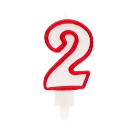 Candela numero 2 con sostegno 8,5cm