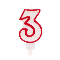 Candela numero 3 con sostegno 8,5cm