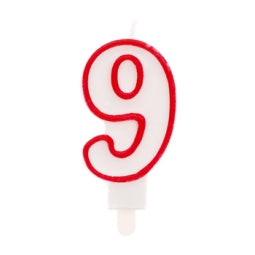 Candela numero 9 con sostegno 8,5cm