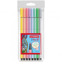 Pen 68 8pz Pastel Stabilo