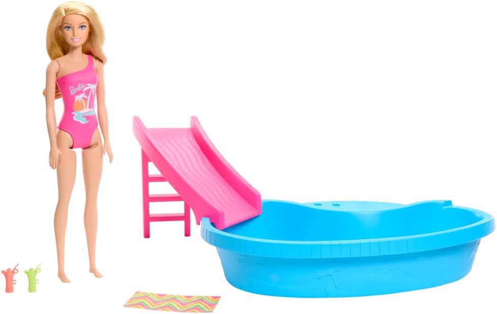 Barbie Playset Piscina con bambola Bionda Mattel