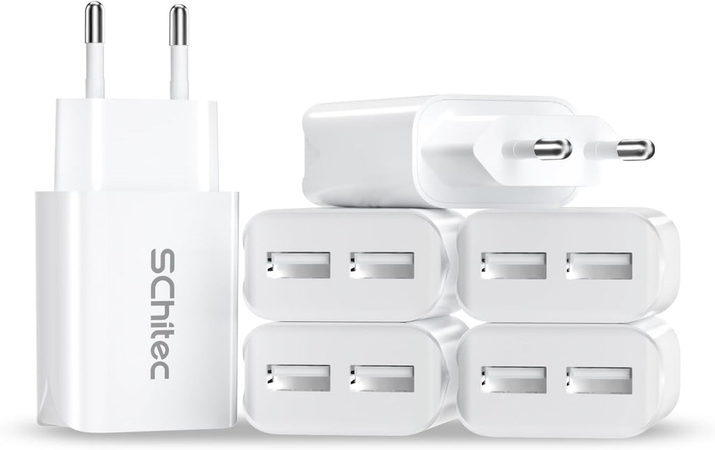 Caricatore USB muro 2 porte 5V/2,1A universale