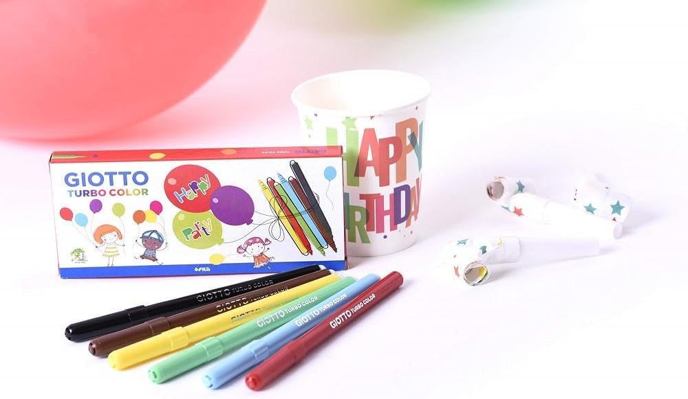 Party Set Turbo Color , 12 astucci da 6 mini pennarelli Giotto