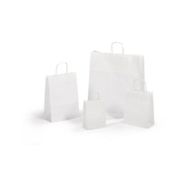 Shopper Bianco grande 45x15x50cm manici ritorti