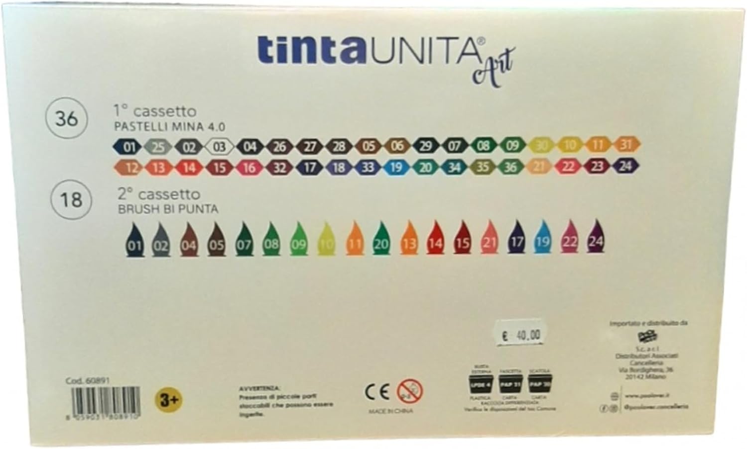 Cassettiera Magnetic Box a tre piani 54pz Tinta Unita