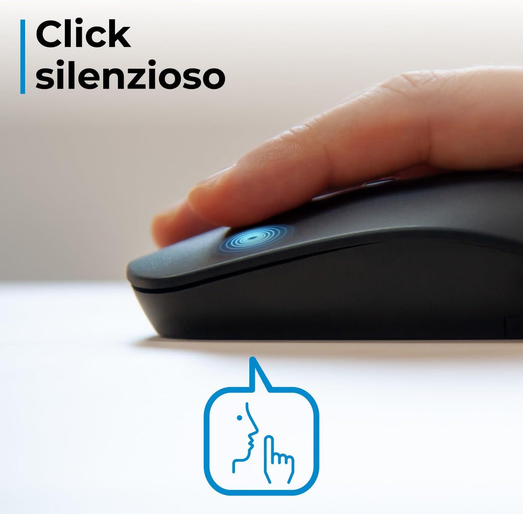 MW-10 Mouse Wireless Ottico Silenzioso 2.4GHz Nero VulTech