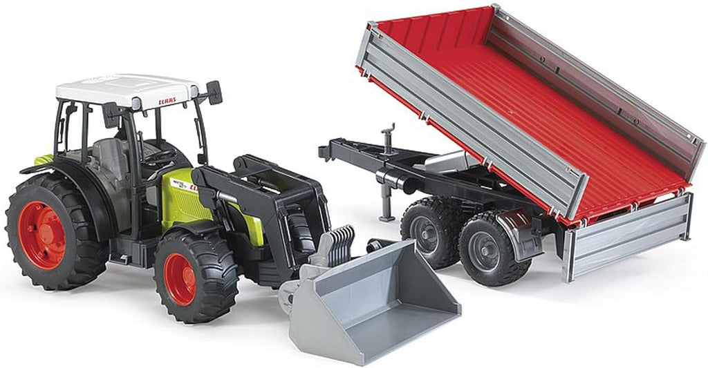 Trattore Claas Nectis 267 F con caricatore frontale e rimorchio ribaltabile 02112 Bruder