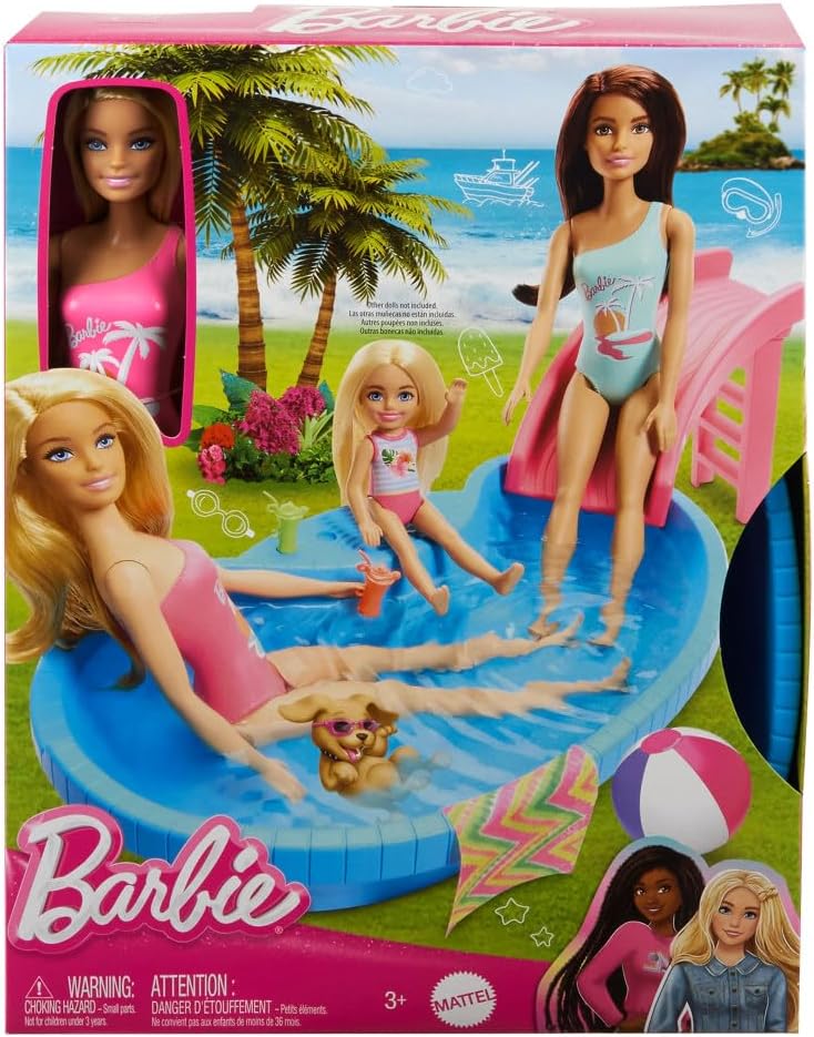 Barbie Playset Piscina con bambola Bionda Mattel