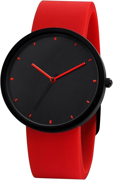 Orologi donna da Polso Sportivo con Cinturino in Silicone Rosso Comtex
