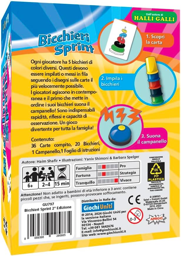 Bicchieri Sprint Gioco di Società Giochi Uniti