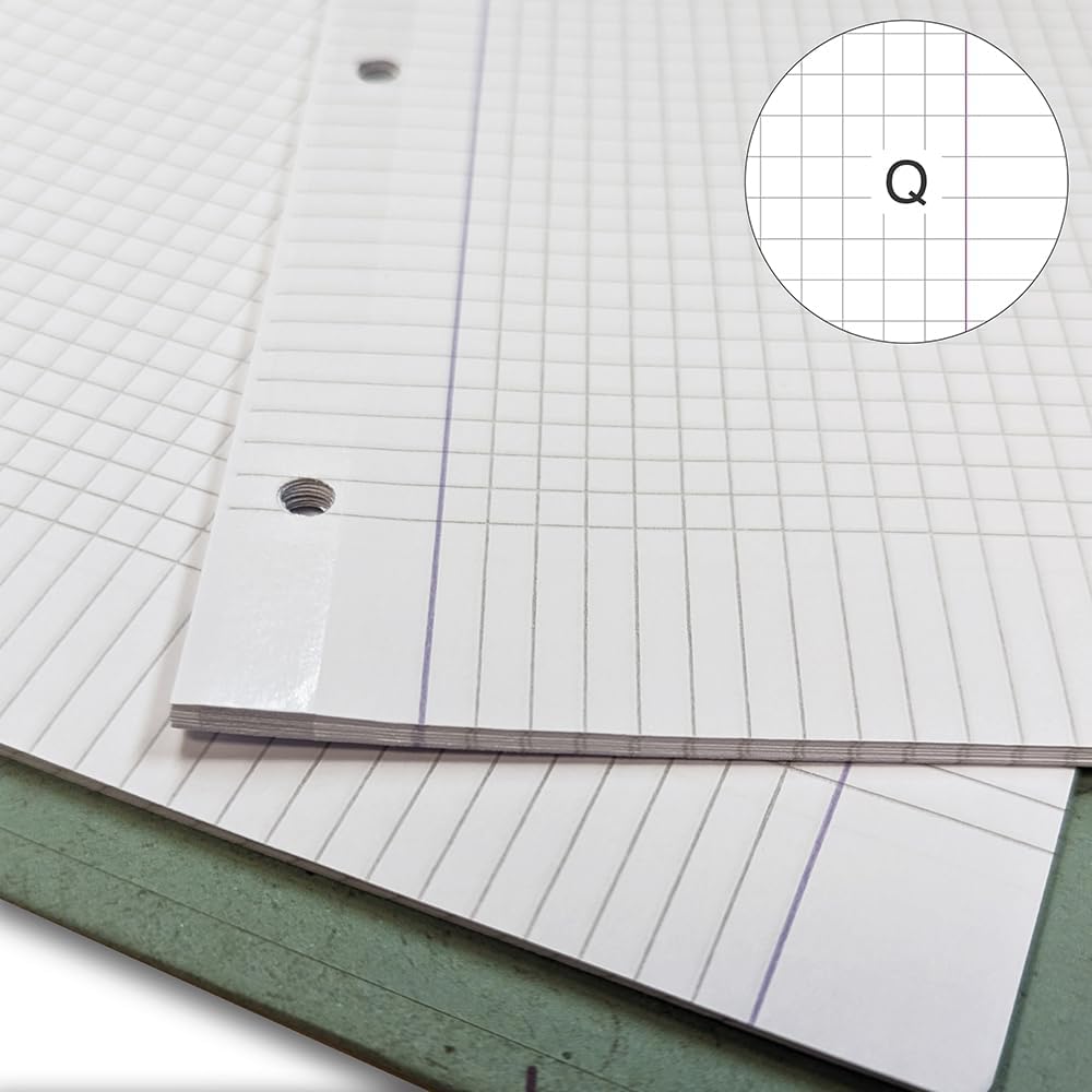 Ricambi Rinforzati A4 quadretti 5mm con margine 100gr