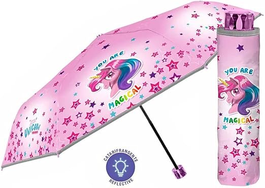 Ombrello Pieghevole Bambina Unicorno Perletti