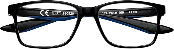 Occhiali da Vista Zippo +2.5 nero lucido dett.blu