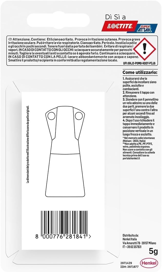 Super Attak Brush colla liquida 5gr Loctite