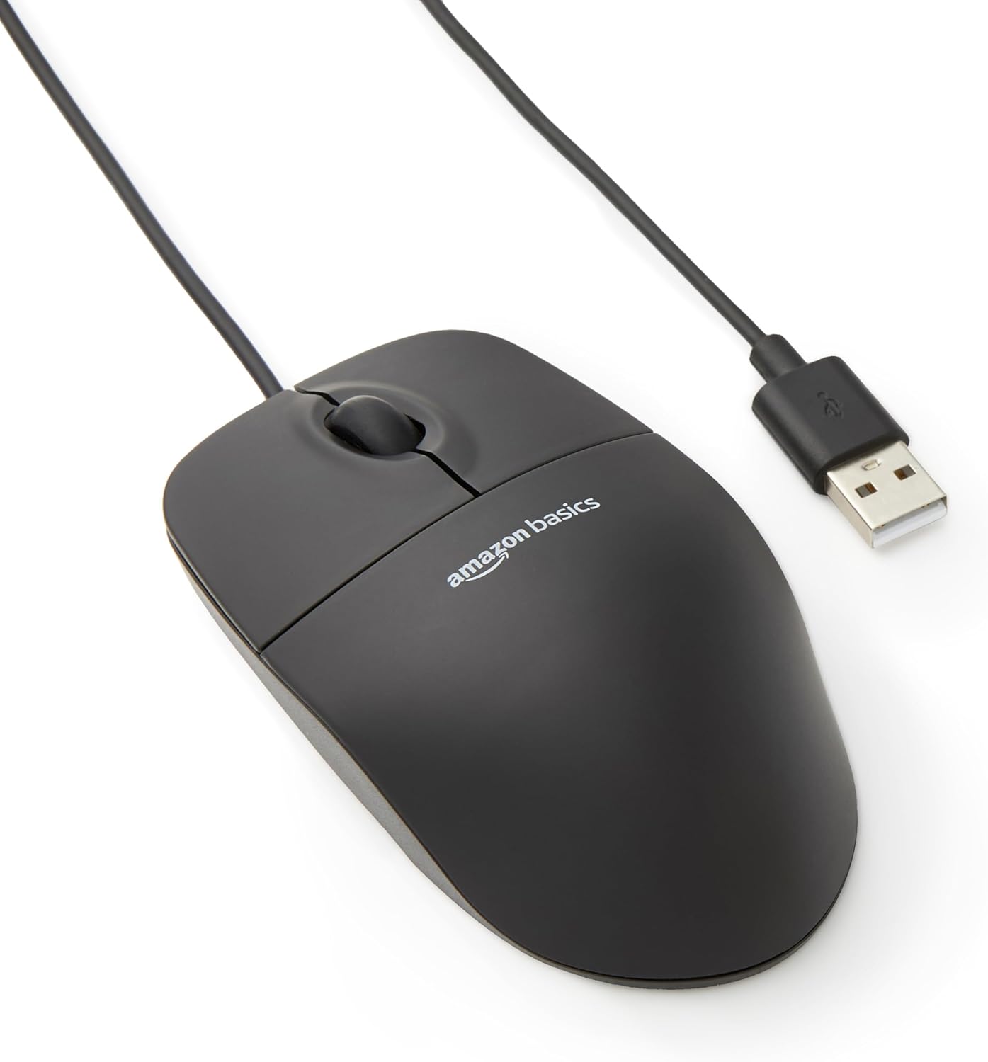 Mouse ottico nero con USB e 3 pulsanti per Windows e Mac OS X Amazon Basics