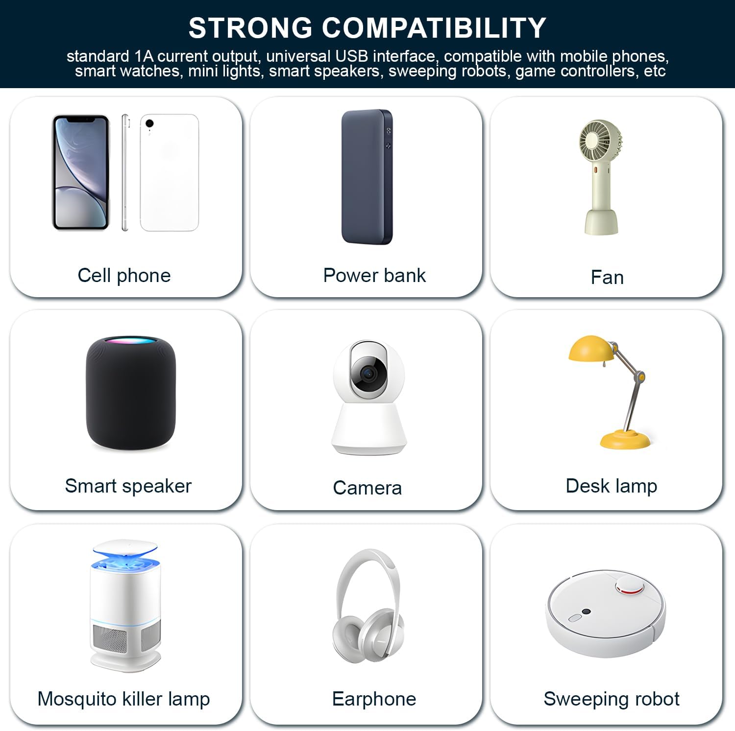 Caricatore USB muro 1 porta 5V/1A universale