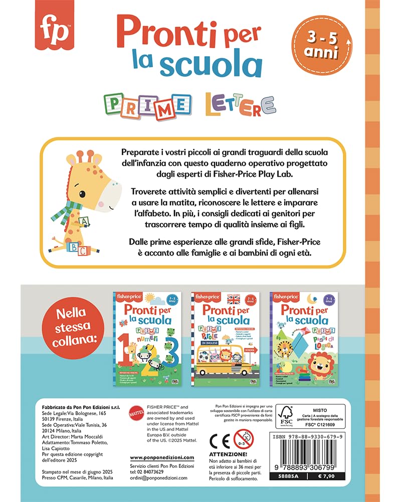 Pronti per la scuola. Prime lettere. Fisher Price. Ediz. a colori - Lisa Capiotto