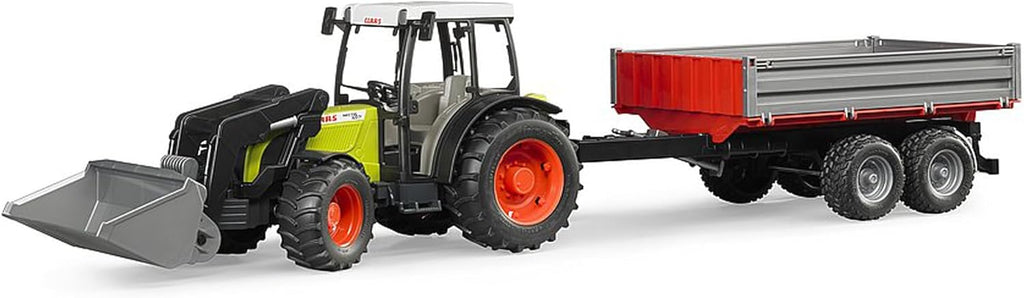 Trattore Claas Nectis 267 F con caricatore frontale e rimorchio ribaltabile 02112 Bruder