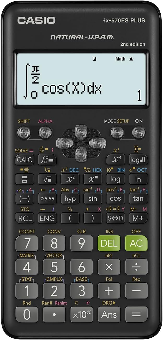 Casio Fx-570Es Plus 2 Calcolatrice Scientifica Con 417 Funzioni Nero