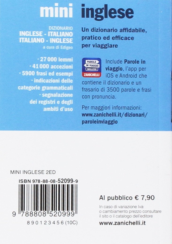 Il mini di inglese. Dizionario inglese-italiano, italiano-inglese. - Edigeo