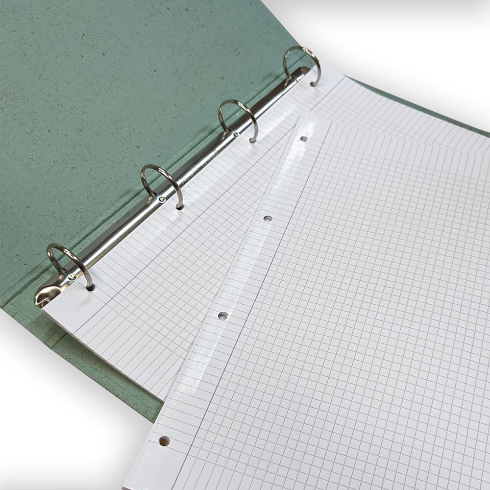 Ricambi Rinforzati A4 quadretti 5mm con margine 100gr