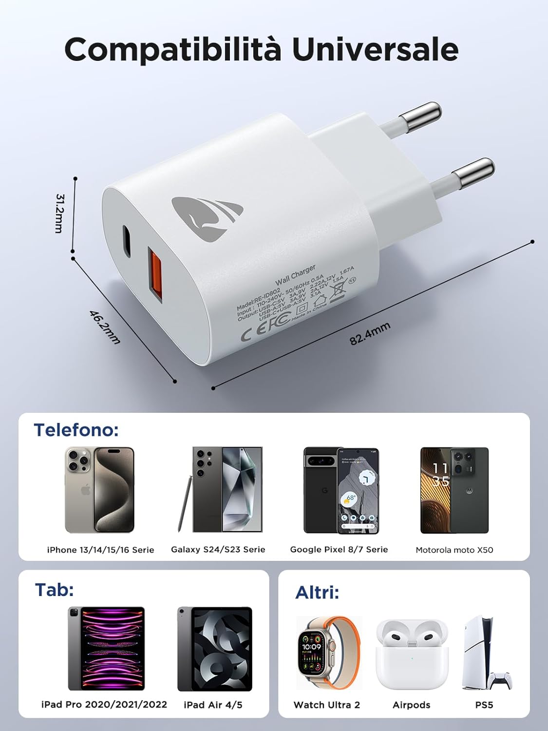 Caricatore Usb Tipo C ricarica rapida Yosou