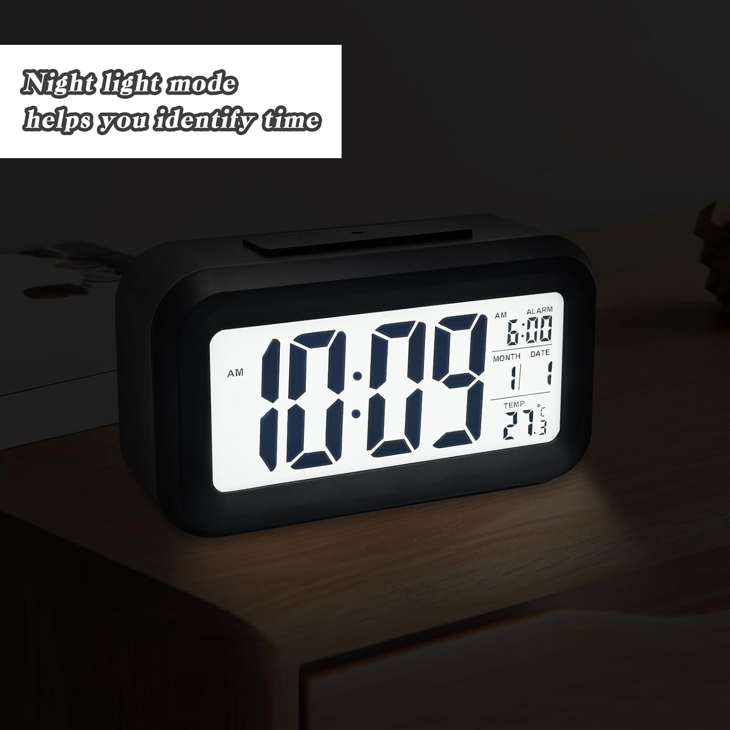 Sveglia Digitale da Comodino con Temperatura Data Snooze