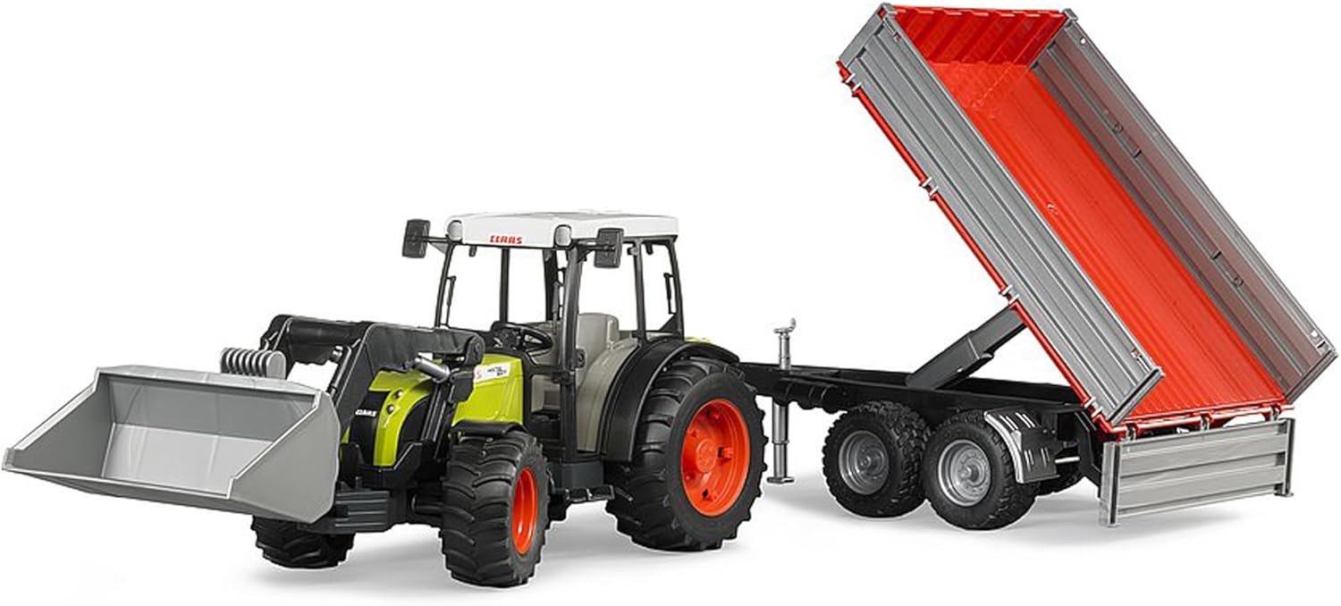 Trattore Claas Nectis 267 F con caricatore frontale e rimorchio ribaltabile 02112 Bruder