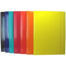 Cartellina Plastificata 3 lembi Fini con Elastico 25x34cm colori assortiti