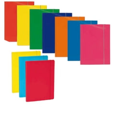 Cartelline 3 Lembi con elastico 25x35 dorso 1,2cm colori ass.