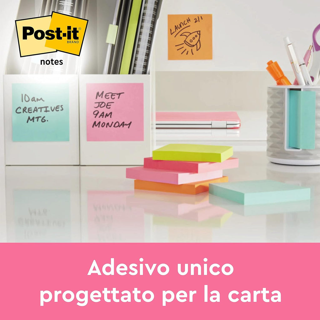 Post It Notes 76x127mm riposizionabili colori forti 3M