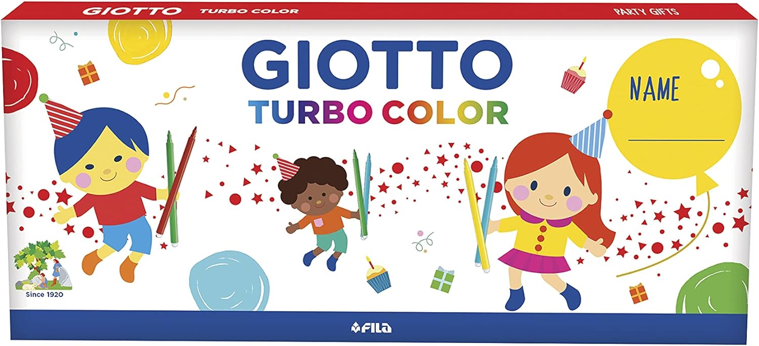 Party Set Turbo Color , 12 astucci da 6 mini pennarelli Giotto