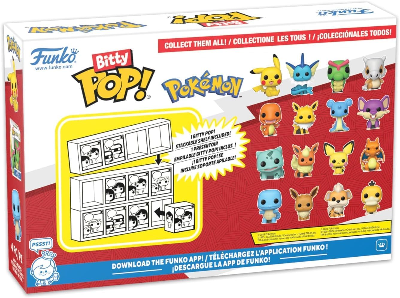 Bitty Pop! Pokémon Squirtle, Eevee, Growlithe, Psyduck Funko