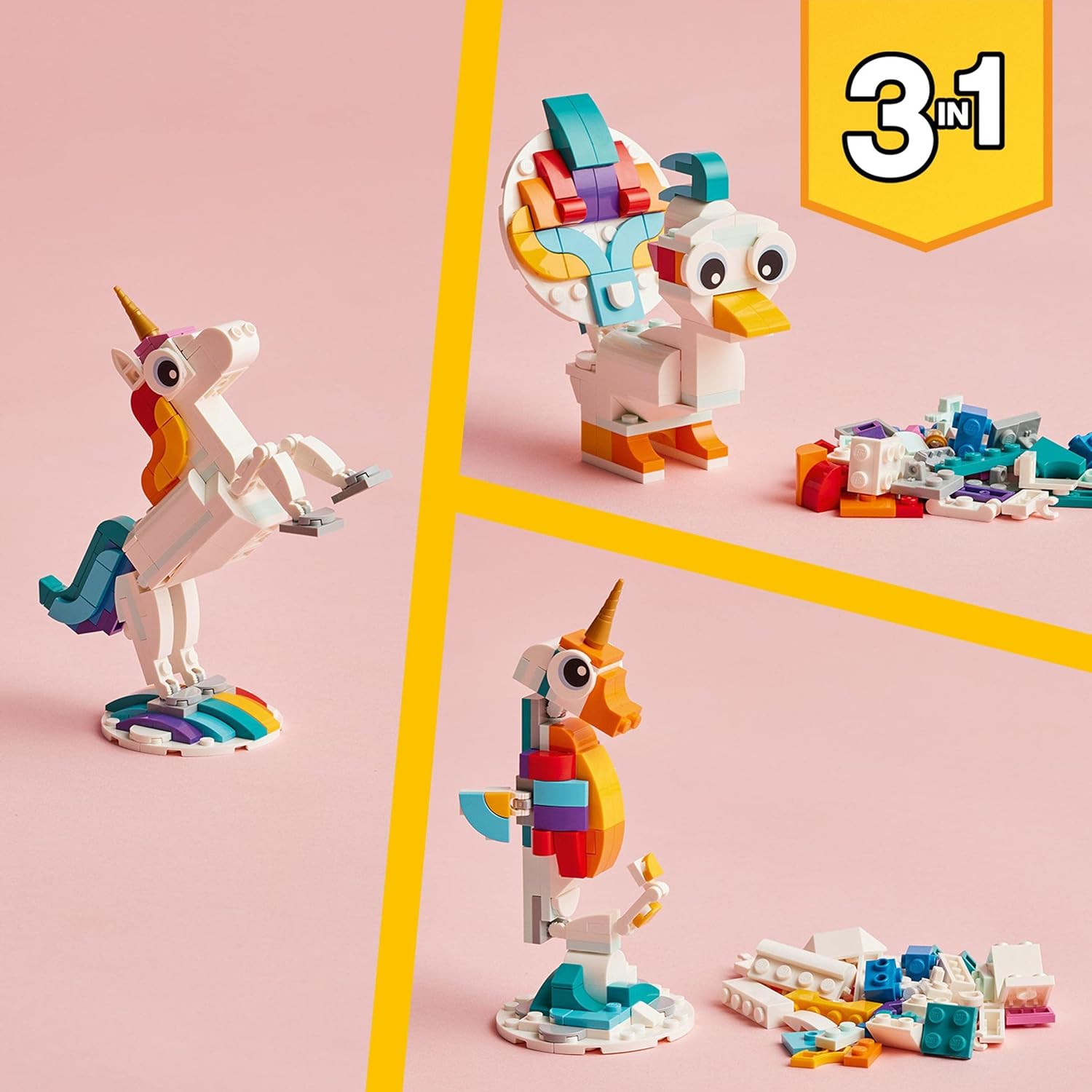 Lego Creator 31140 unicorno magico con arcobaleno