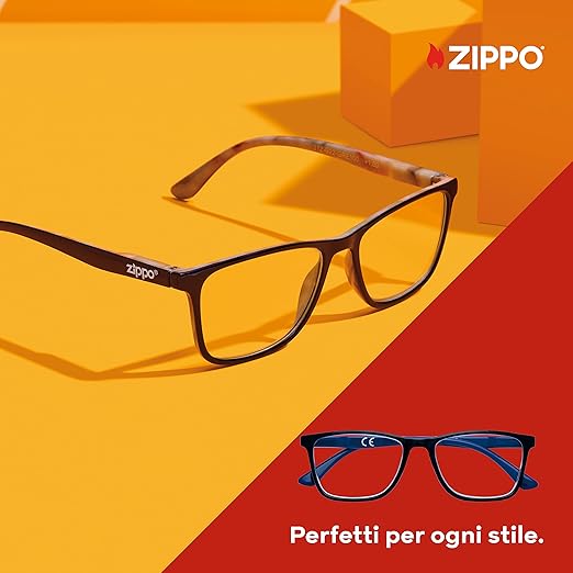 Occhiali da Vista +3.0 Zippo nero decoro blu