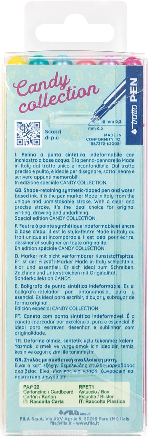 Set 6 Tratto pen Candy Collection Giotto