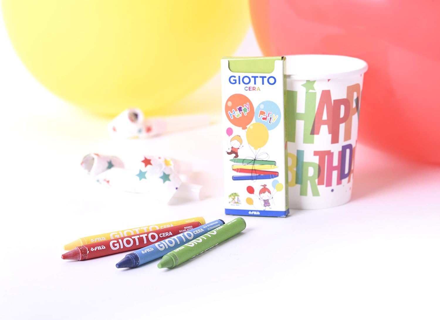 Party Set Gift Cera, 10 astucci da 4 mini pastelli cera Giotto