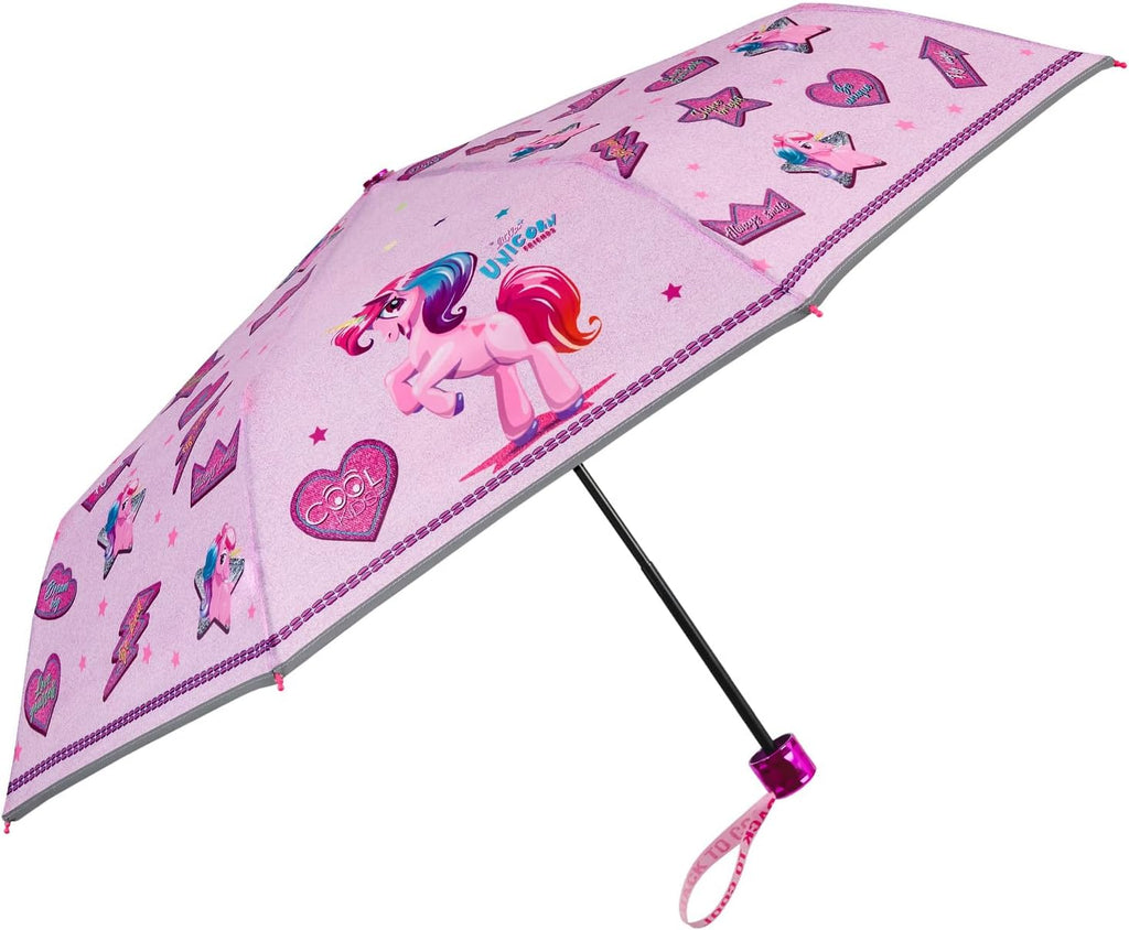 Ombrello Pieghevole Bambina Unicorno Perletti