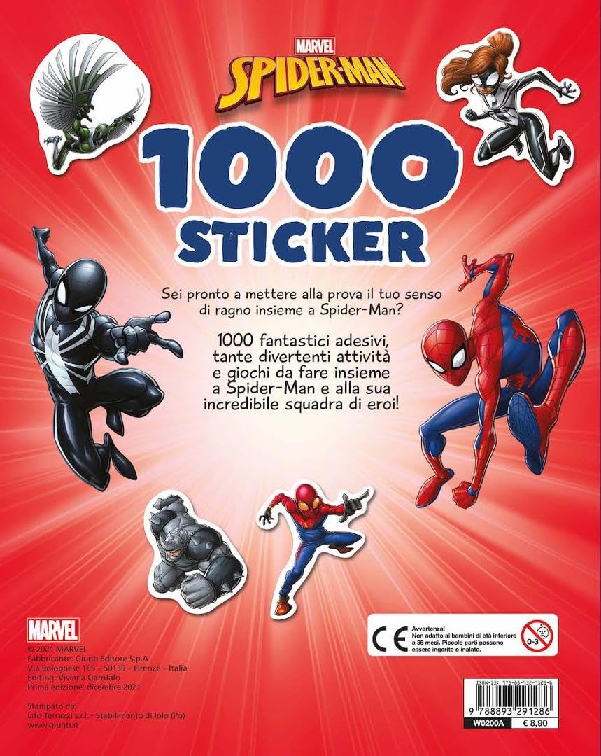 Spiderman. 1000 stickers. Tanti giochi e attività. Con adesivi. Ediz. a colori