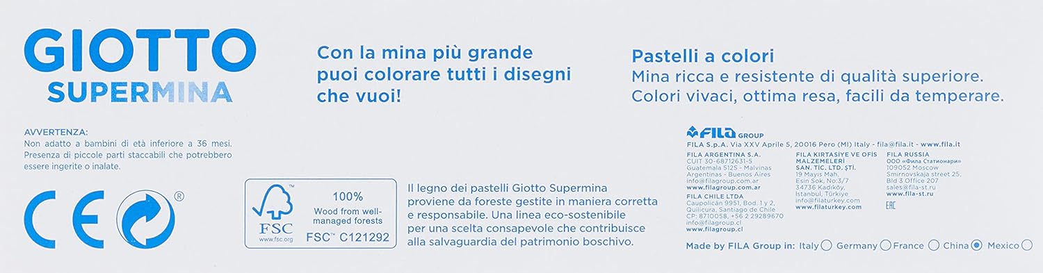 Matita Pastello Supermina Rosso Carminio 13 Giotto