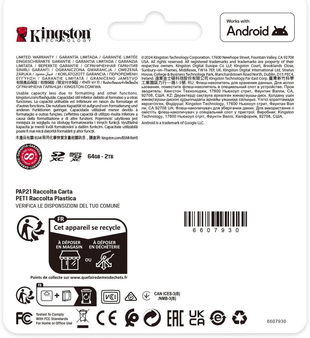 Scheda di memoria microSD 128GB Kingston