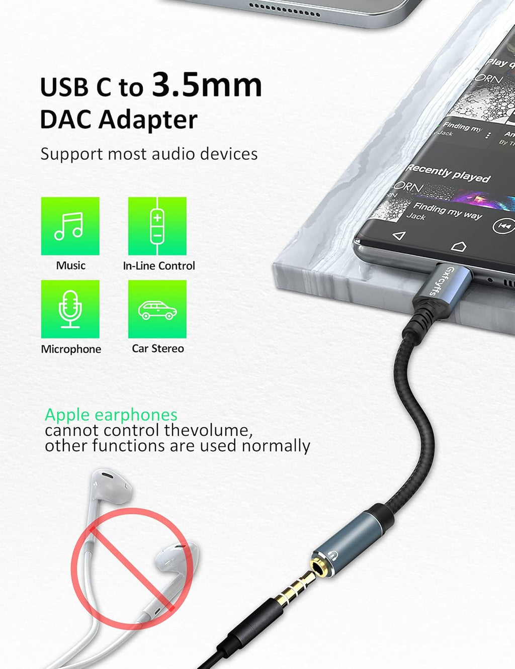 Adattatore USB C Jack 3,5mm