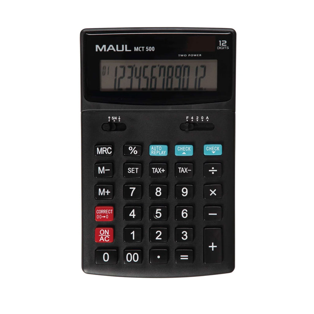 MAUL Calcolatrice da Tavolo MCT 500 Solare Batteria 12 cifre Nero
