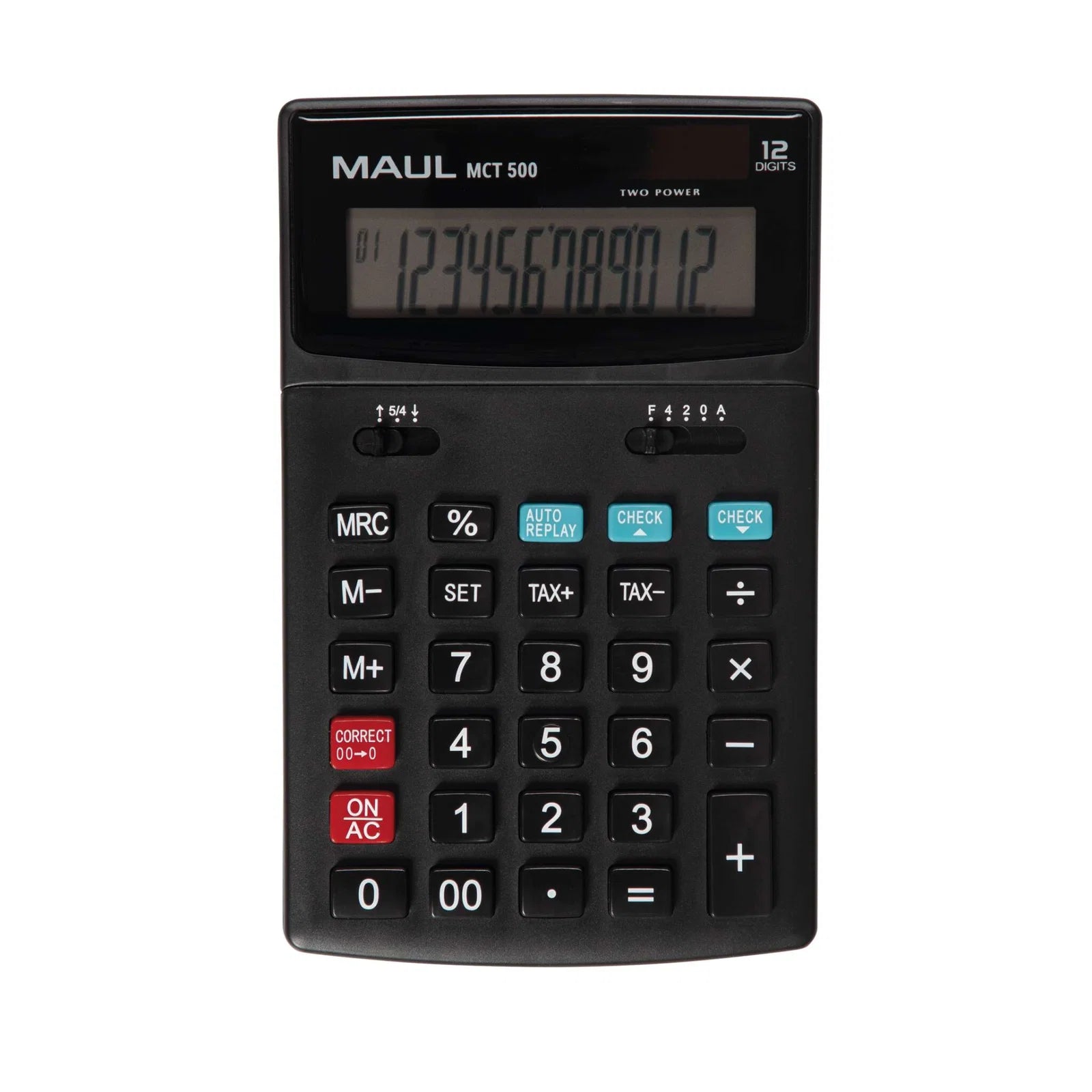 MAUL Calcolatrice da Tavolo MCT 500 Solare Batteria 12 cifre Nero