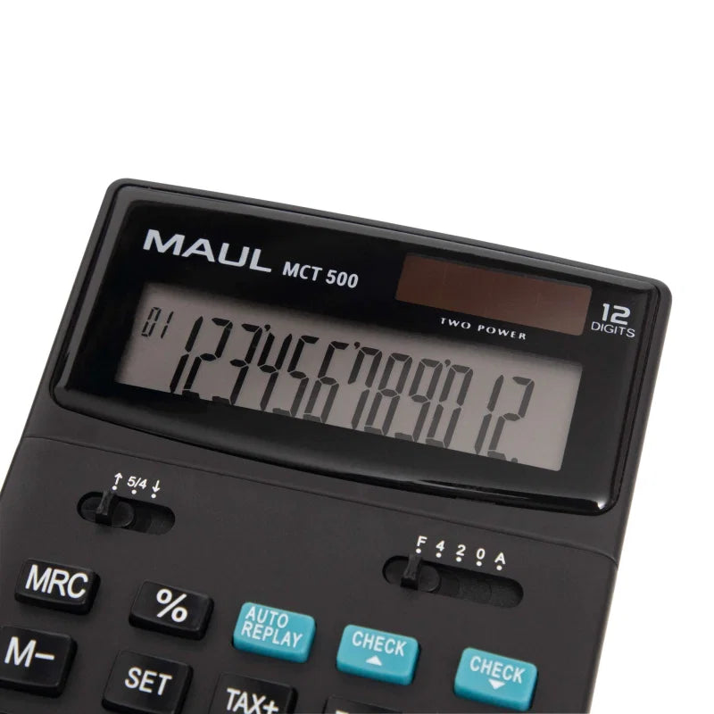 MAUL Calcolatrice da Tavolo MCT 500 Solare Batteria 12 cifre Nero