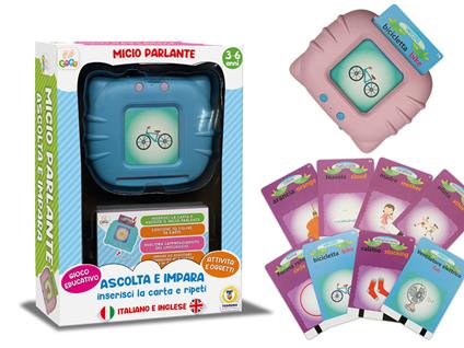 Micio Parlante con 56 Carte Bifacciali azzurro Teorema