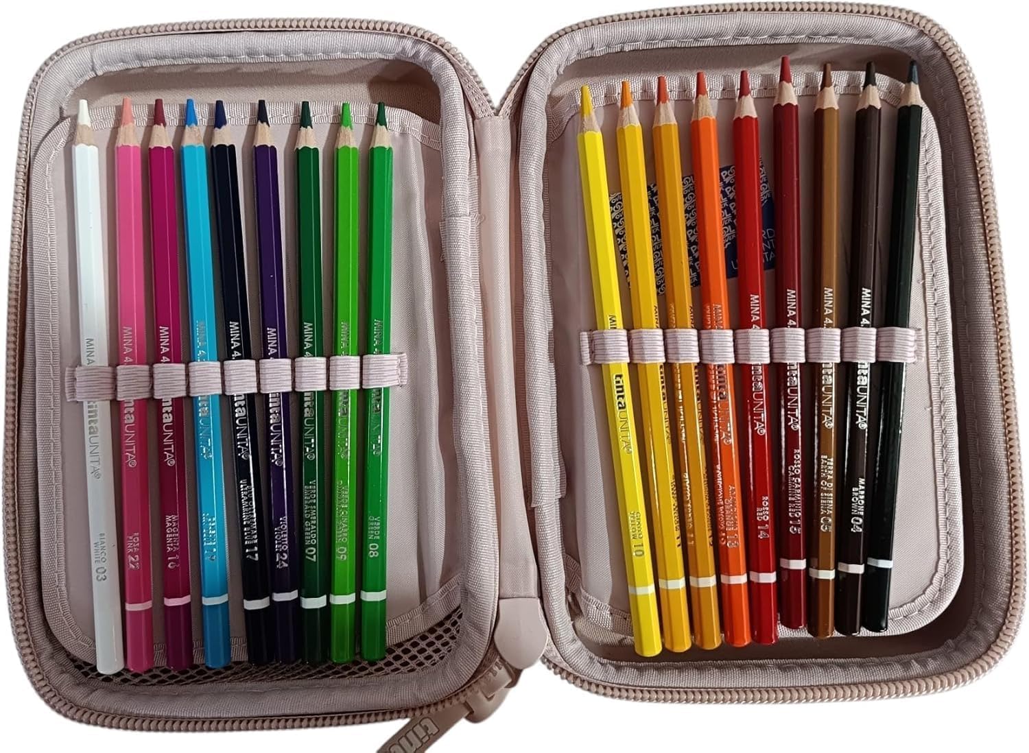 Astuccio ONE TIME Completo a 3 scomparti 1 zip Rosa Tinta Unita